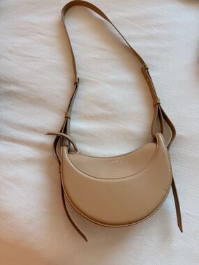 Polene Numero Dix - Crescent Crossbody Bag in a Taupe